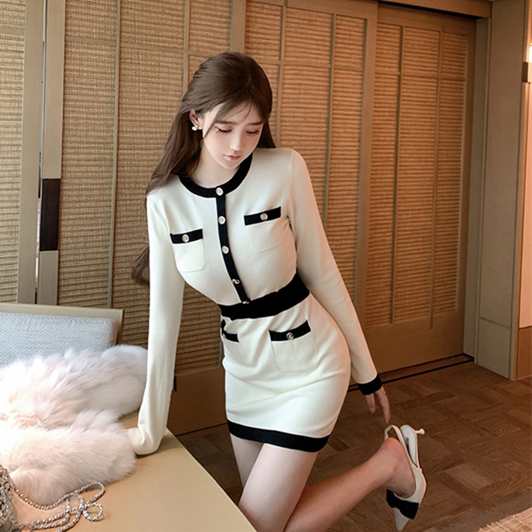 THE TOE アイボリー ミニワンピース THE TOE アイボリー ミニワンピース THE TOE アイボリー ミニ