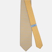 Maurizio TALARICO Collection　 3-fold Silk Tie with Fish Pattern Yellow