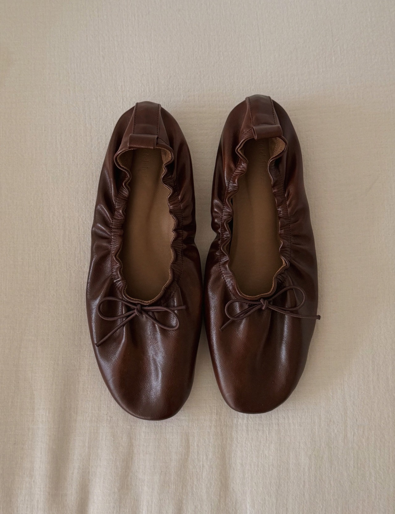 【新作5％OFF・3日間】Gathered Ribbon Ballet Flats_4colors