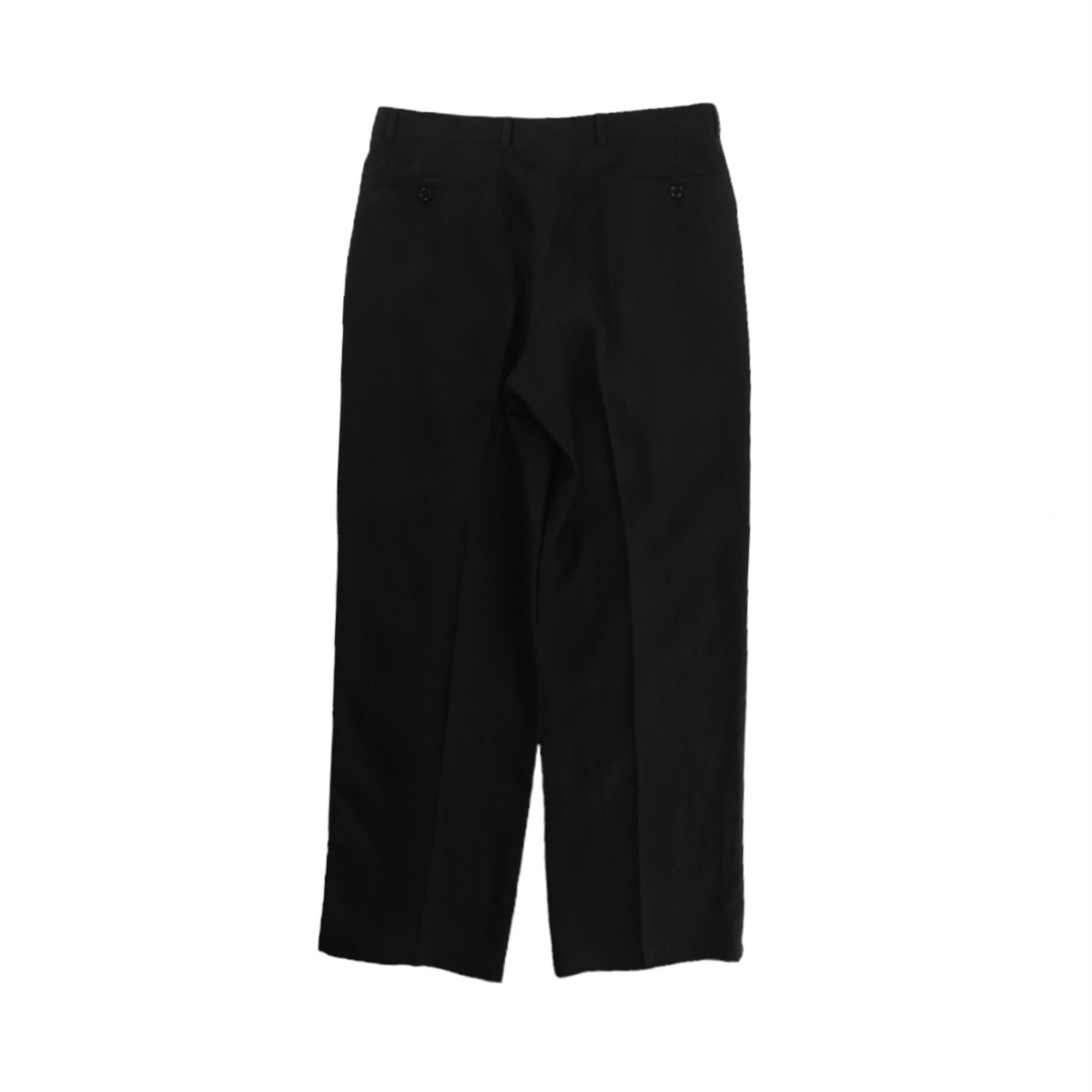 OTSTOKYO】ARMANI COLLEZIONI black linen wide slacks -1655- | cv