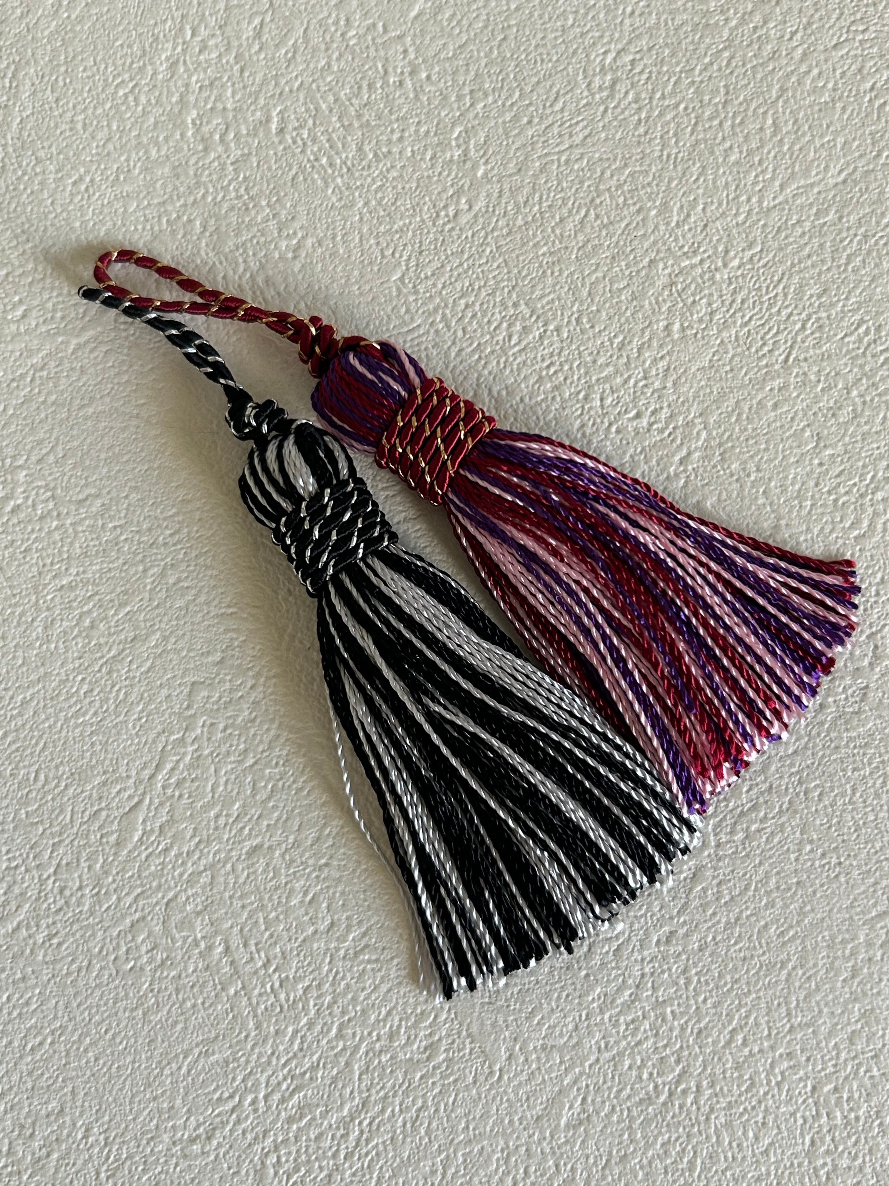 輸入デザインタッセル シンプルタッセル 7.5cm ワインレッドMIX/モノトーン カルトナージュ デコレーション材 アクセサリーパーツ