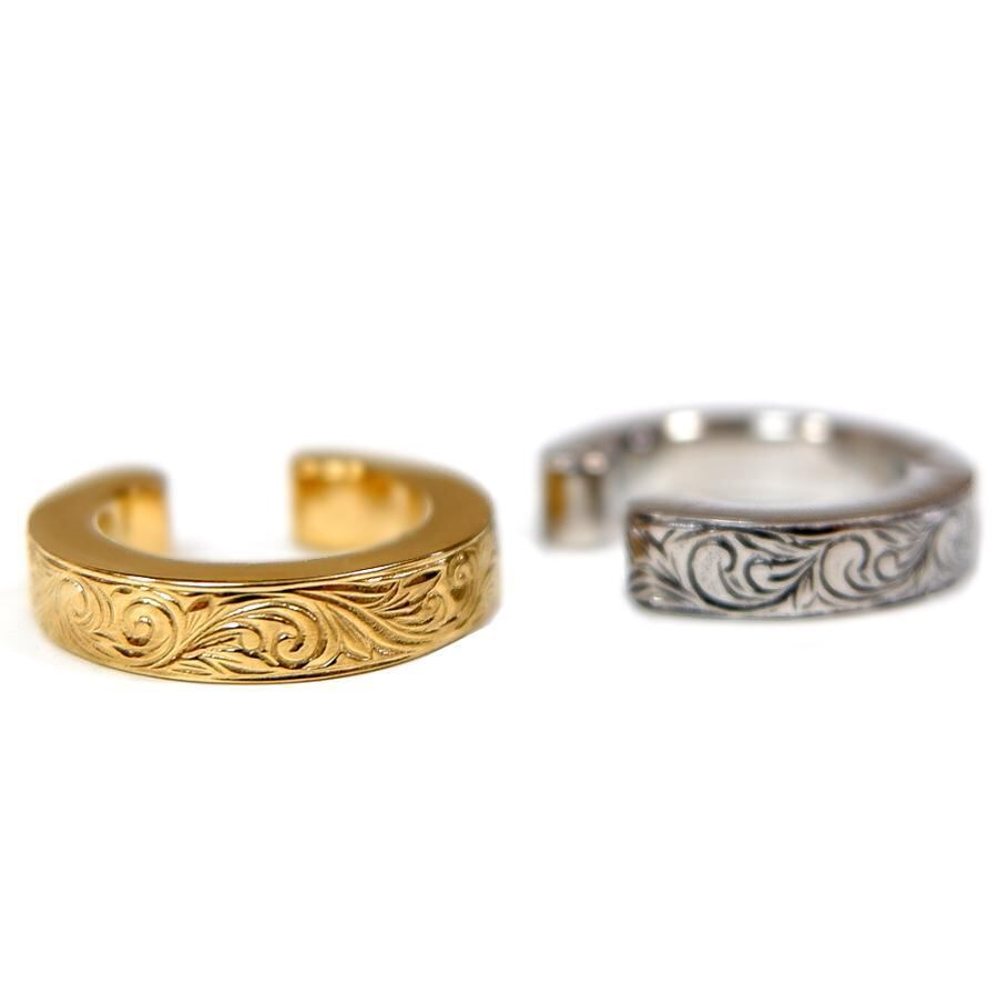 【年始セール】ハワイアンジュエリー イヤーカフ 片耳用 スクロール サージカルステンレス 金属アレルギー対応 ges8239