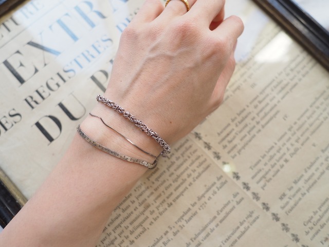 ITALY Vintgae 925 silver chain bracelet