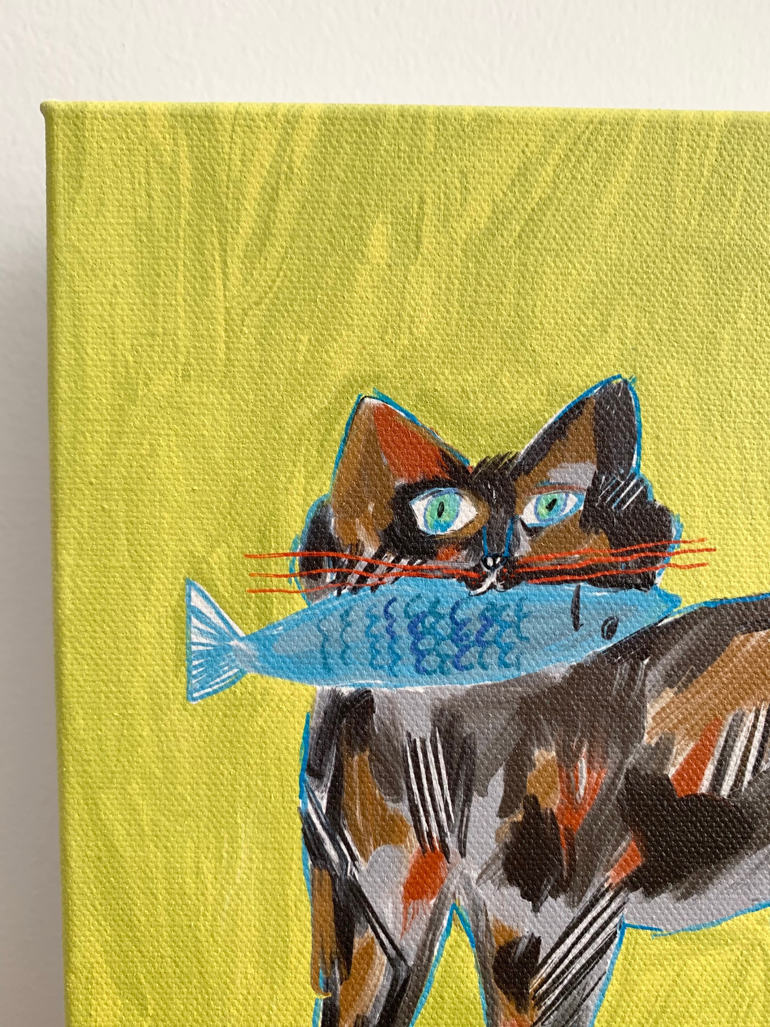 猫の絵 透明色彩」の猫の絵がとても素敵 「素晴らしいタッチと色彩」惹かれる