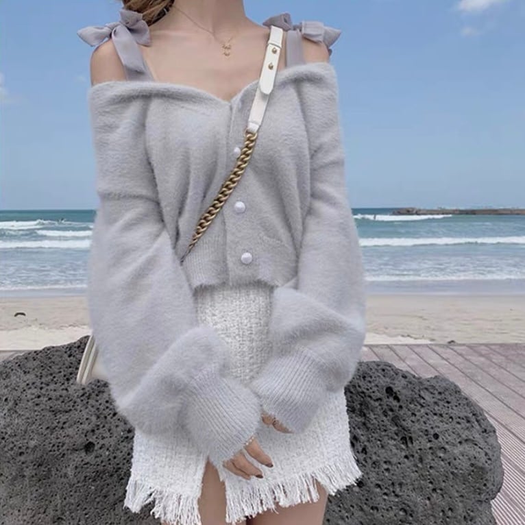 ショルダーリボンニット*NT002 | cherie ange ショルダーリボンニット*NT002 | cherie ange