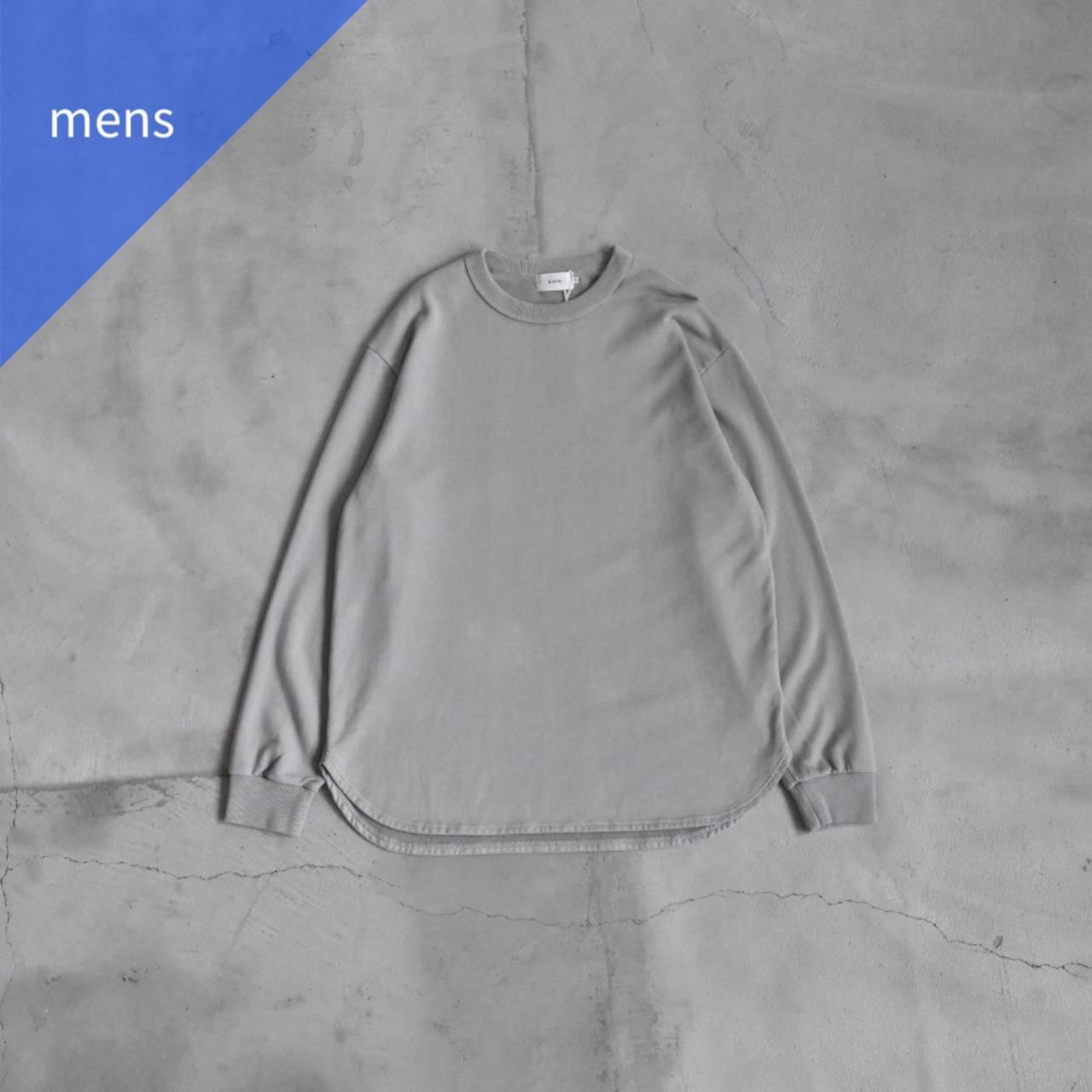 RINEN | 40/2スーピマ裏毛 裾ラウンドクルーネック