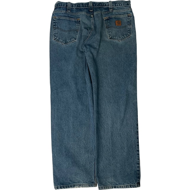 【W38×L32】Carhartt  デニムパンツ　革パッチ