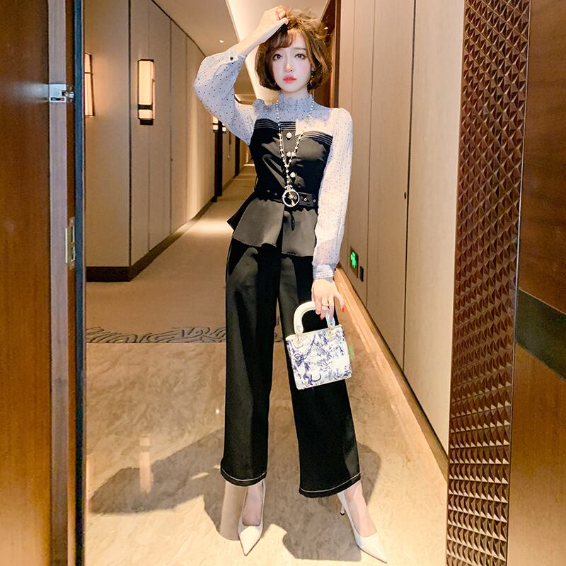 ウェストブラウス ルーズ薄手パンツ レディースオータム 秋物 MIUCO55194828798