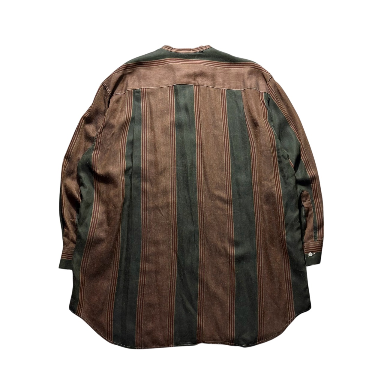 vintage EMPORIO ARMANI good fabric no collar stripe shirt