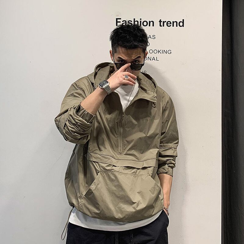 ジッパースプリングサマーフードジャケット カジュアルプルオーバー 春物 夏物 Xu_Tailang19237253392