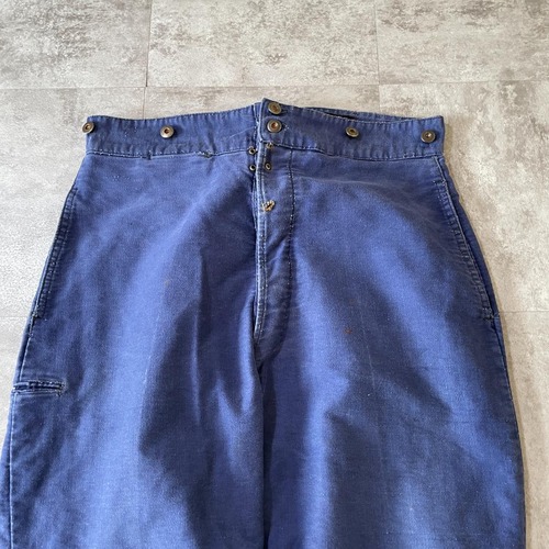 30-40s 針式シンチ メタルボタン フレンチワーク モールスキン W36 詳細写真5