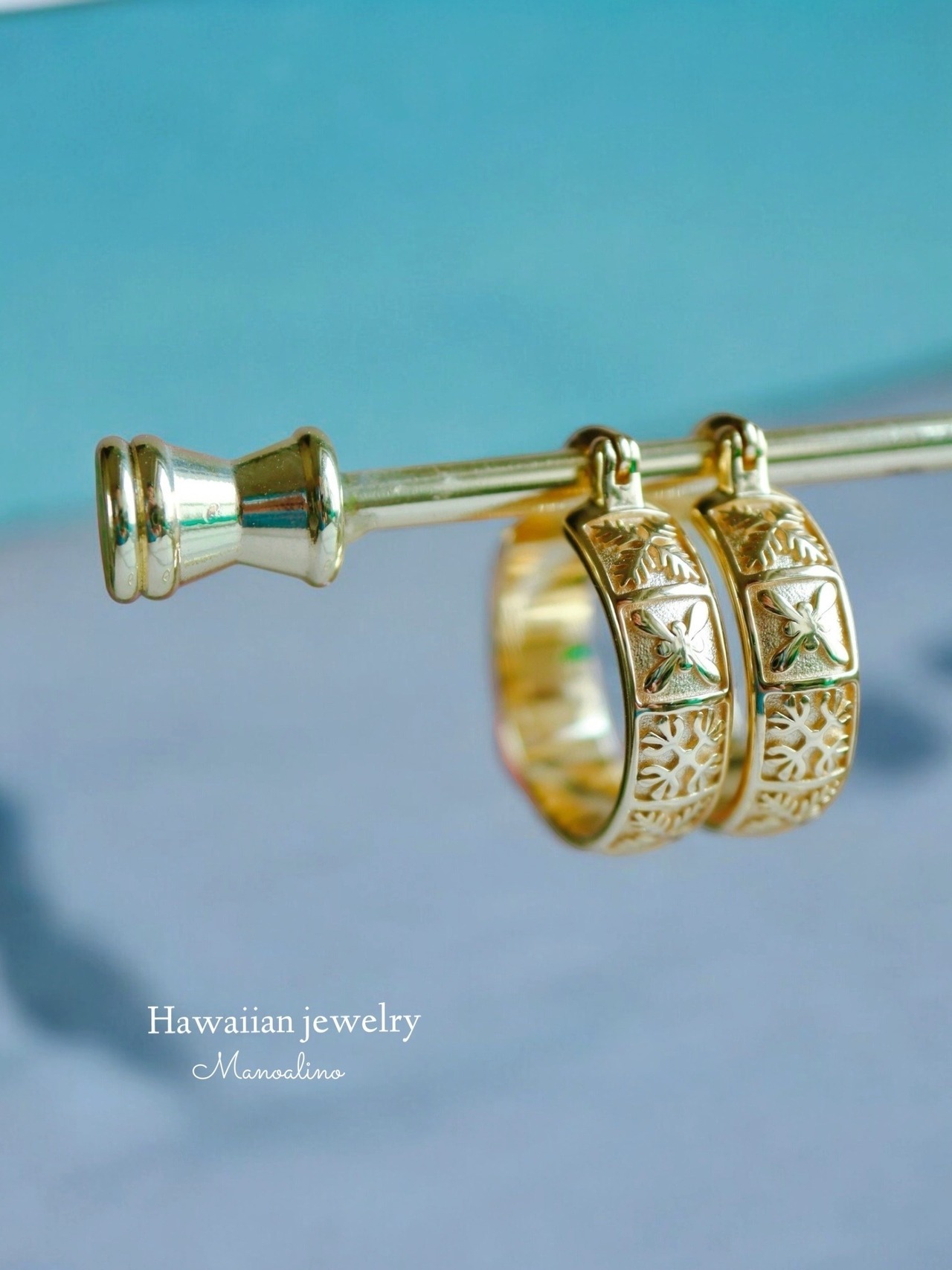 20mm Hawaiian quilt hoop earring Hawaiianjewelry(ハワイアンジュエリーハワイアンキルトフープピアス)