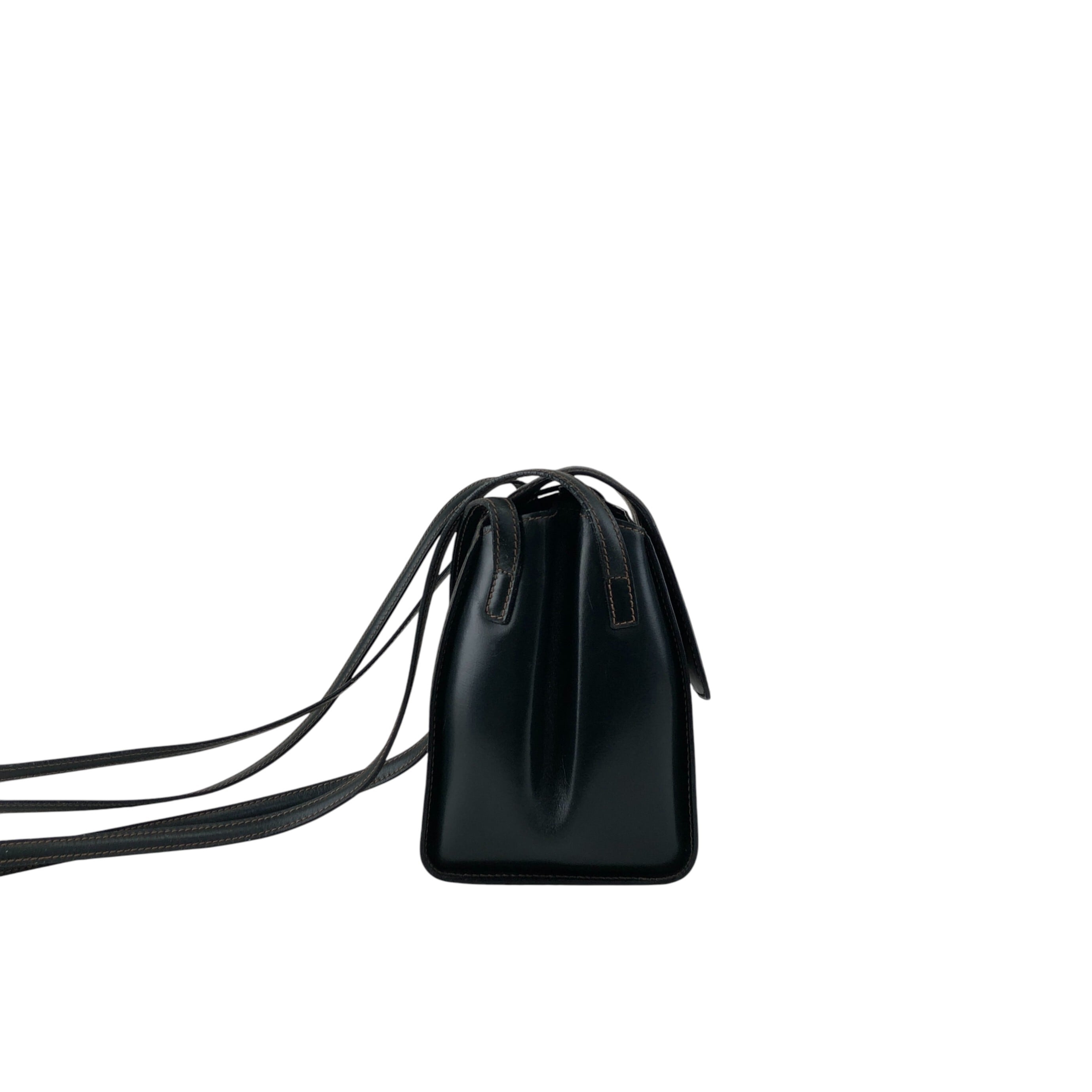 LOEWE ロエベ ショルダーバッグ ダークグリーン ロゴ レザー vintage