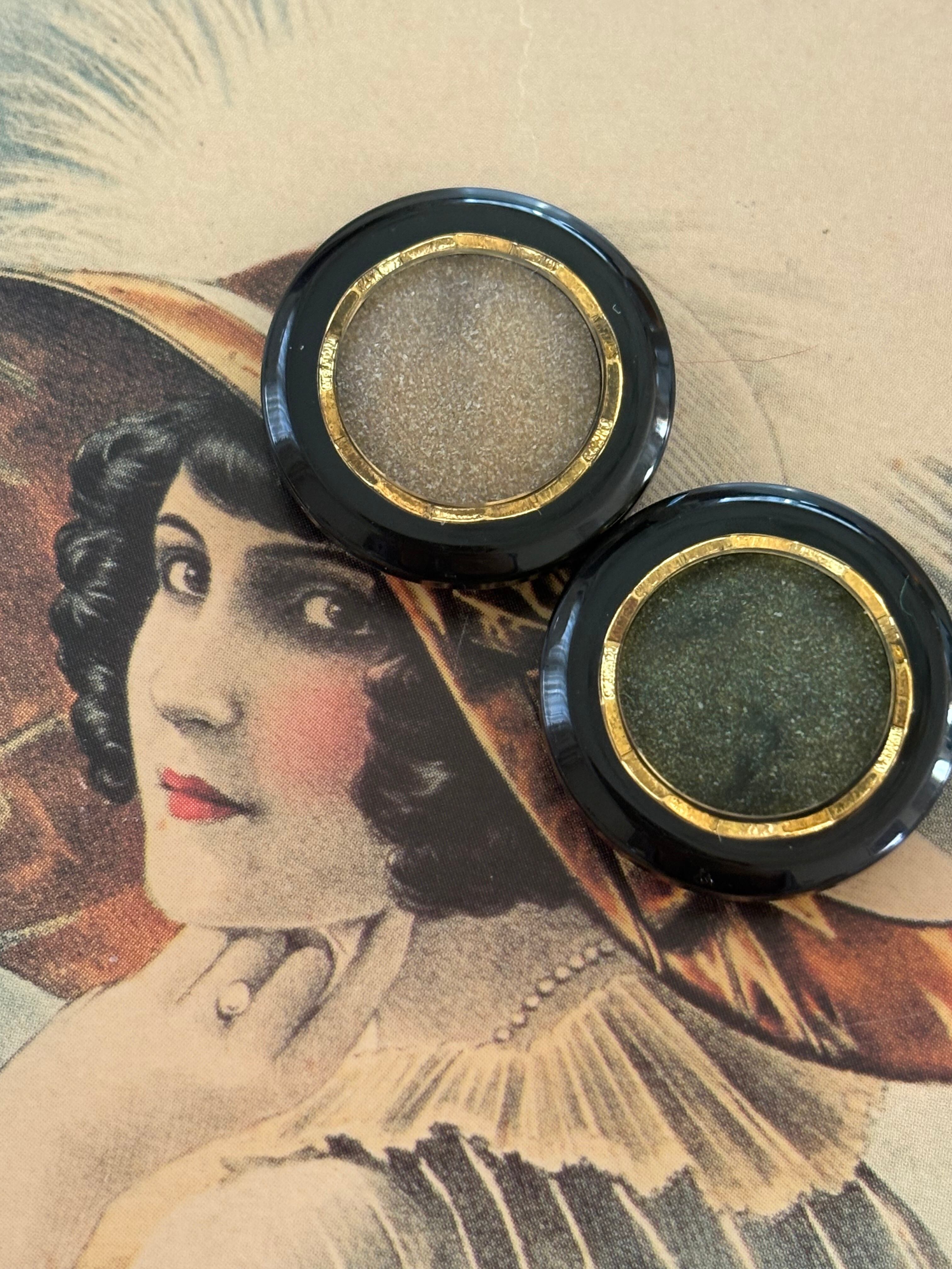 Japanese Vintage ヴィンテージボタン ブラウン/グリーン 19mm アクセサリーパーツ 装飾材 カルトナージュ