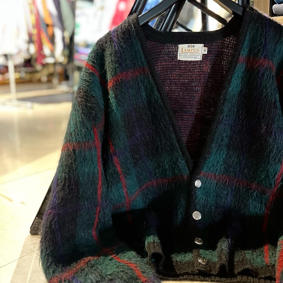 古着 ビンテージ 編み フランジ 恐ろしく 花柄 モヘア ウール 巻き  