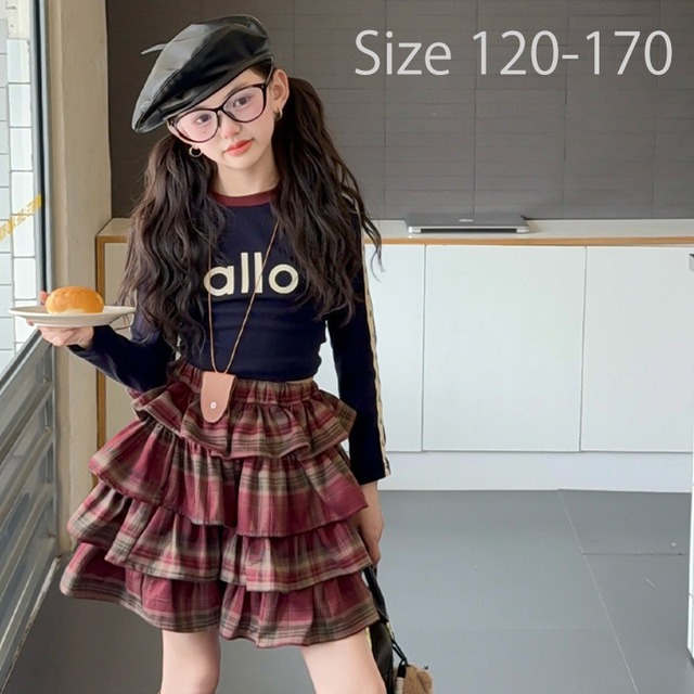 チェックフリルスカート