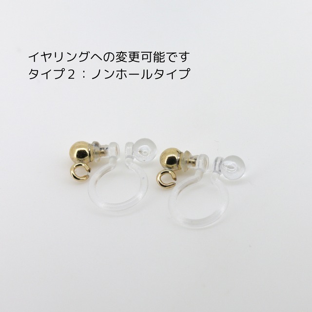 【落ちない】デンドリティックアゲートの天然石ピアスA｜一点もの 白 レバーバック シンプル ナチュラル 大人 金属アレルギー対応