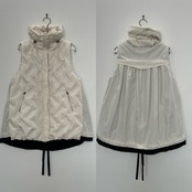 【受注予約：10月上旬入荷予定】Layered Hybrid Down Vest/ecru