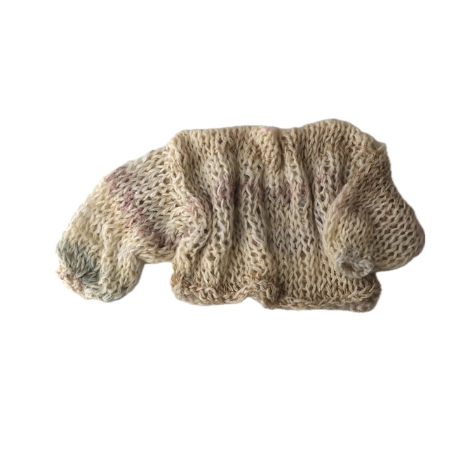 See through nep yarn cable pullover (short) | amuamu