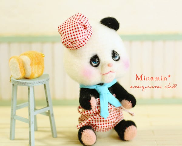 あみぐるみ【#118パンダのパン屋さん】 | Minamin* shop