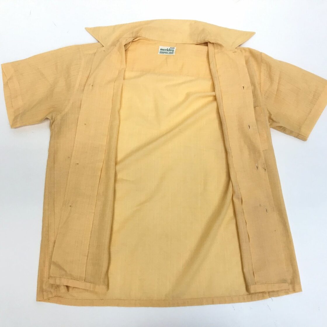 PERMANENT PRESS JAPAN 70年代 オープンカラーシャツ 襟芯入り  