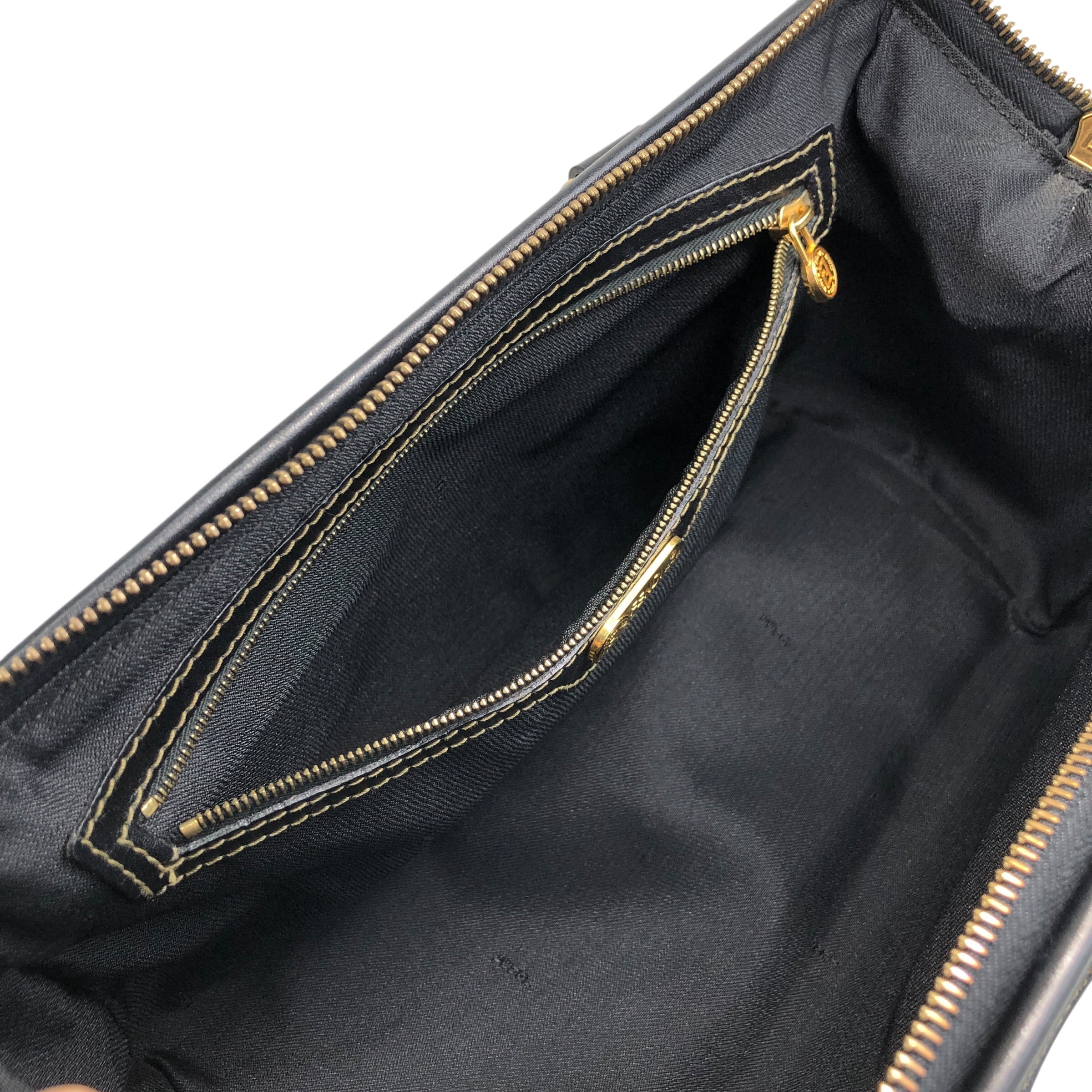FENDI フェンディ ショルダーバッグ ブラック ロゴ ミニボストン PVC