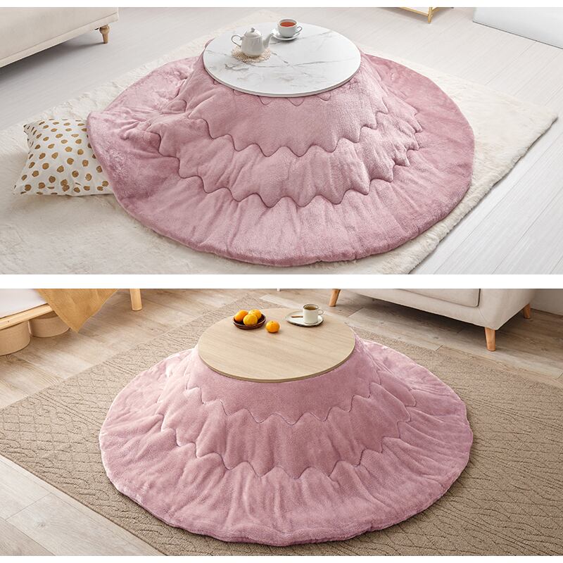 【完成品】 円形カジュアルコタツ＋うす掛け布団 2点セット こたつ2種x掛け布団5種 アイナ68メレンゲ 幅68cm