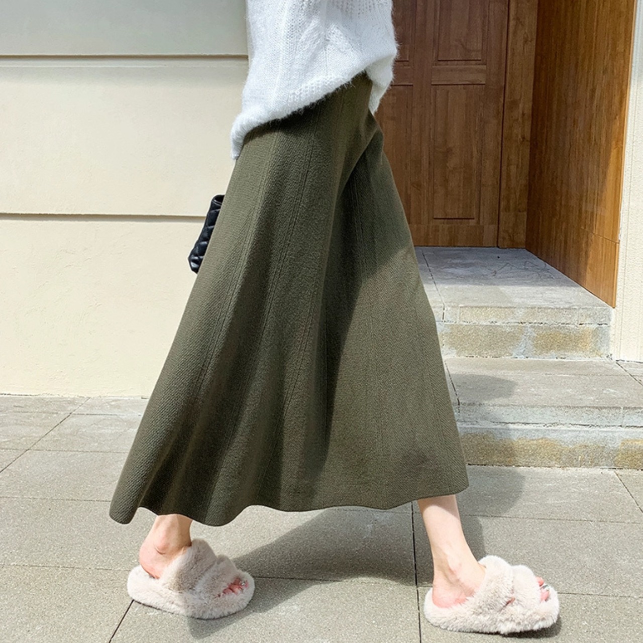 ニット ハイウエスト Aライン スカート 10302