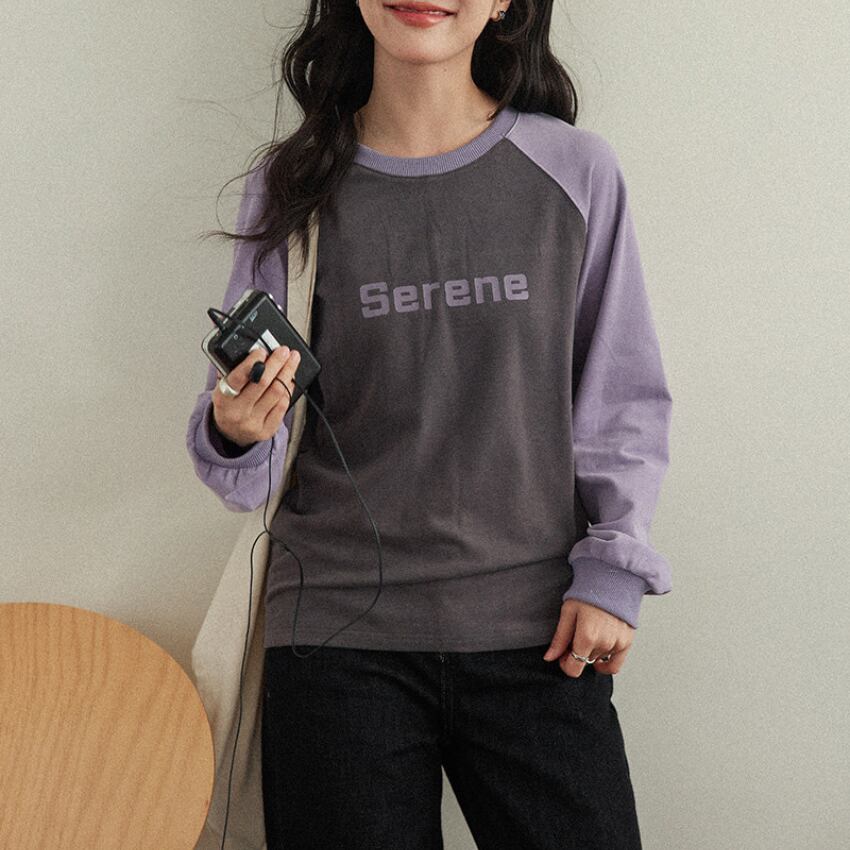 logo raglan long-sleeve t-shirt　J00497