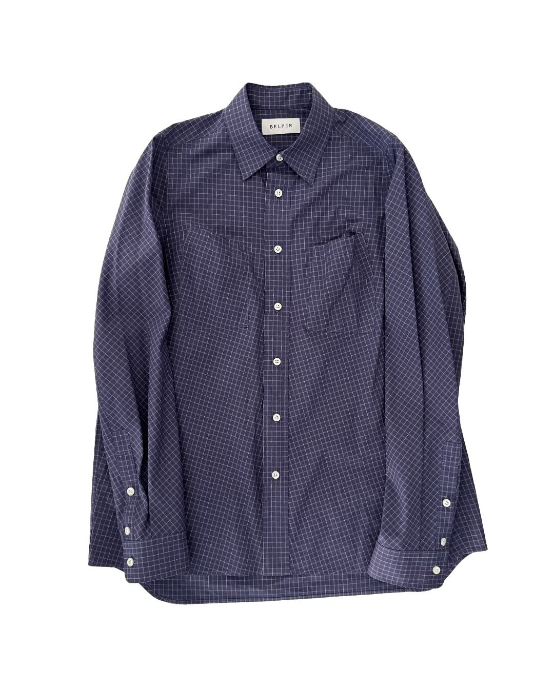 【BELPER】PLAID SHIRT / NAVY