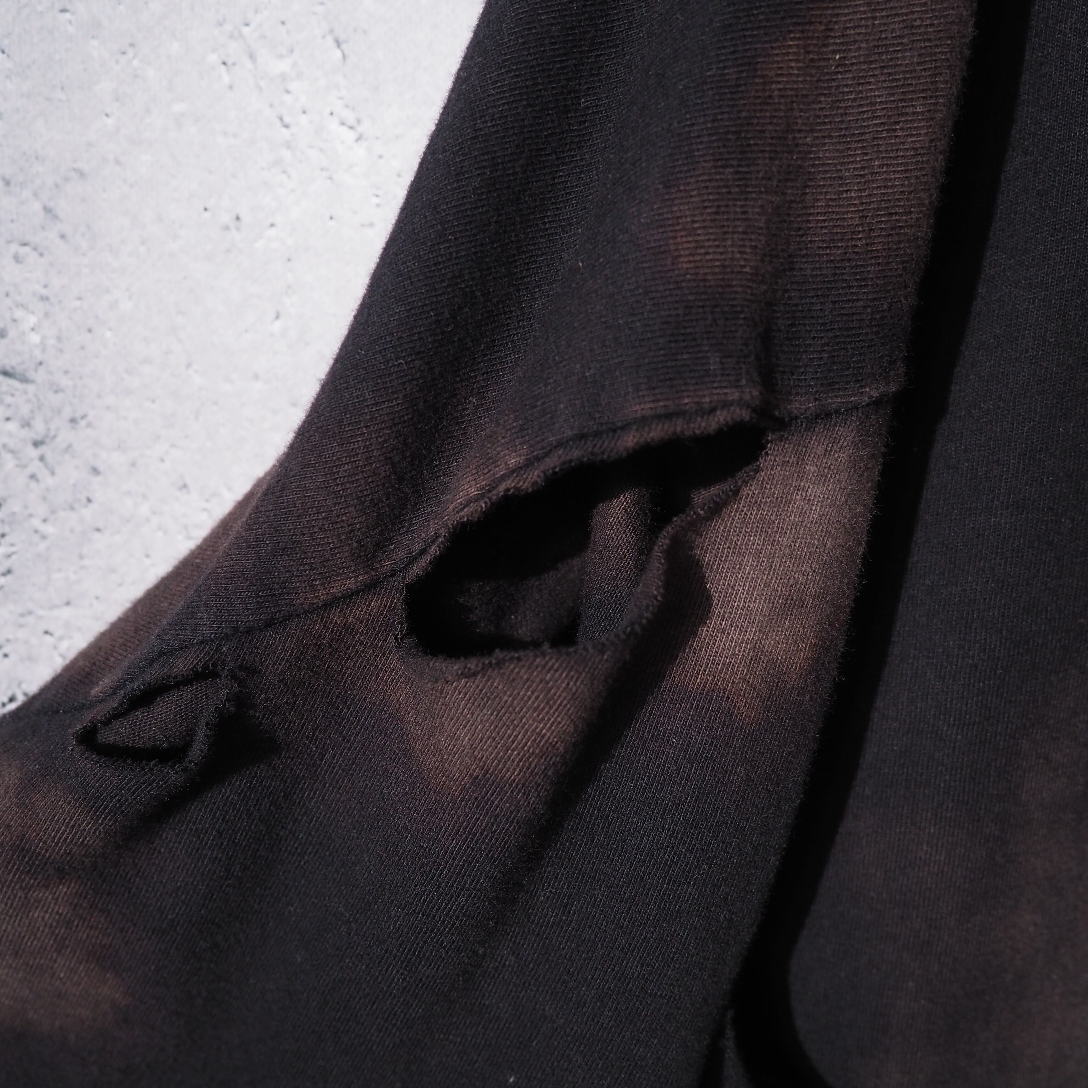 ” 循環 ” Over dyed × Damage Boro Circulation Long sleeve Re:make Tee