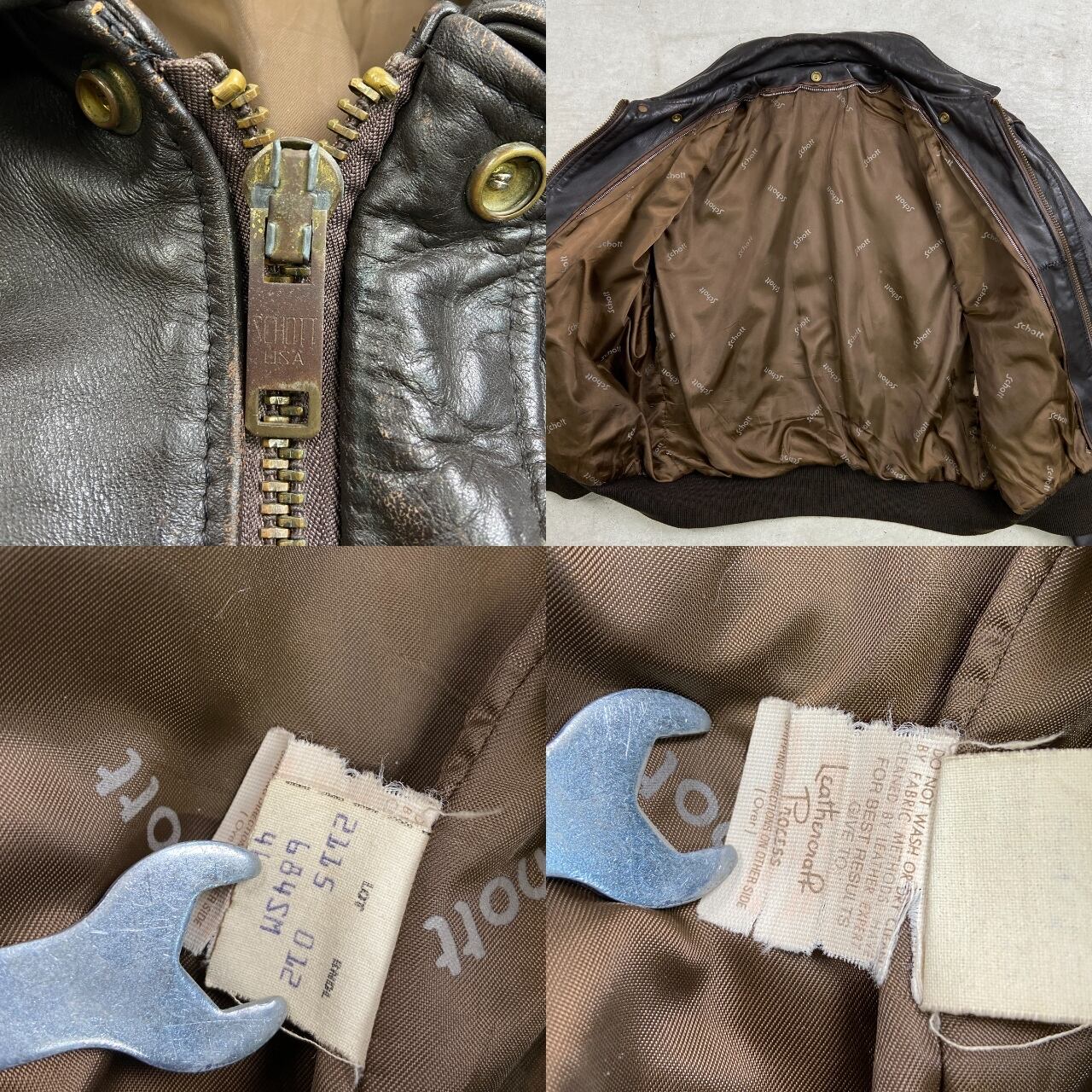 80年代 Schott ショット A-2タイプ レザーフライトジャケット メンズXL