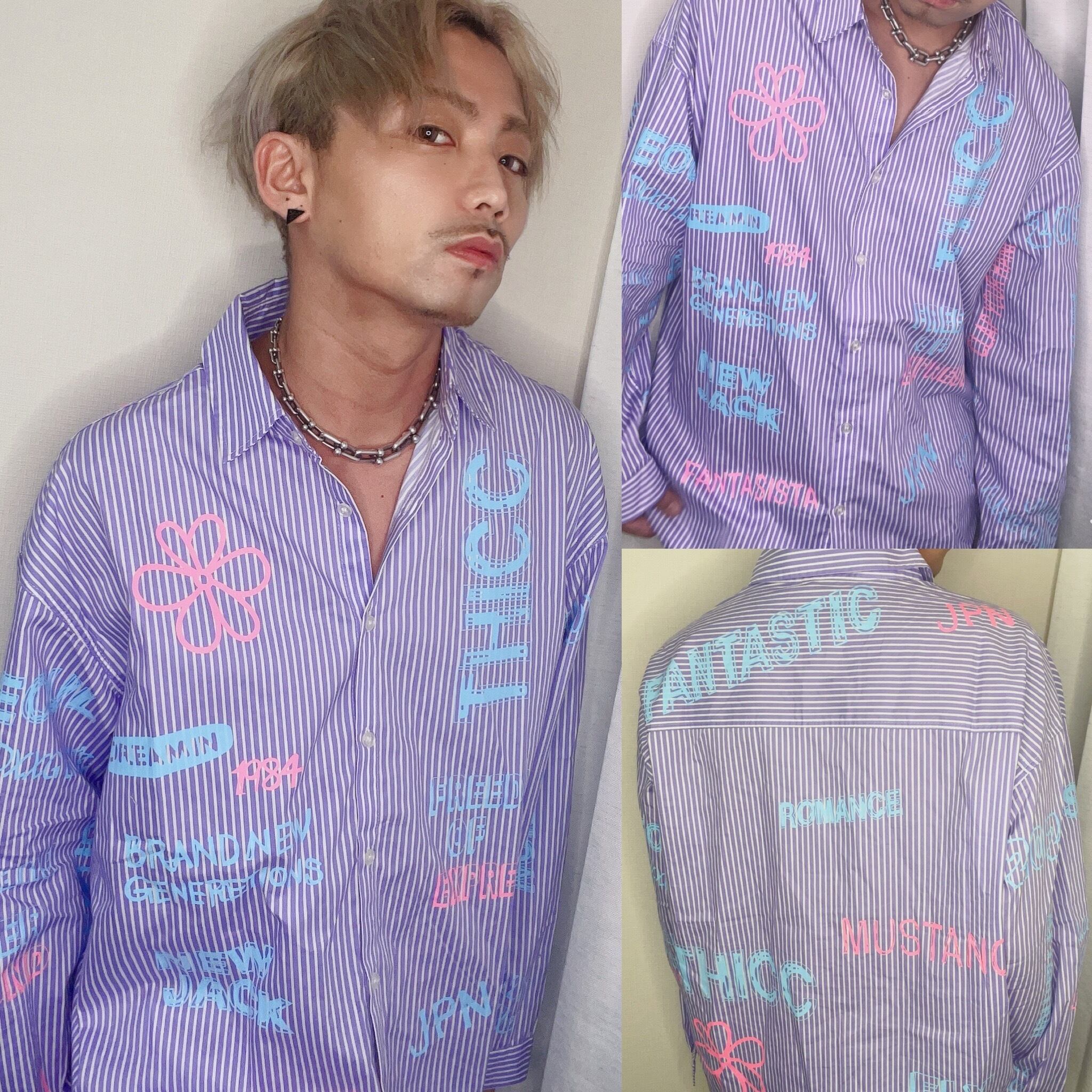 ストライプ シャツ PAINT STRIPE SHIRTS ・ 韓国 kpop ストリート おしゃれ アウター ファッション メンズ レディース  THICC チック gori'z 2022