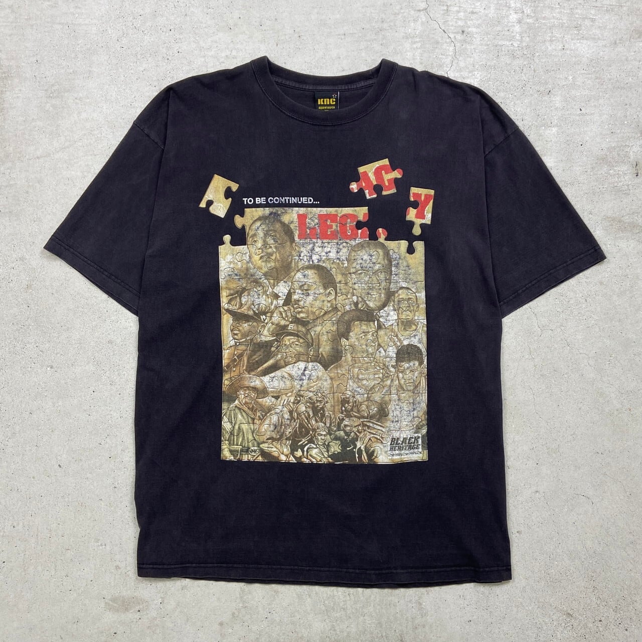 KNC apparel source BLACK HERITAGE 偉人 両面プリントTシャツ メンズ 