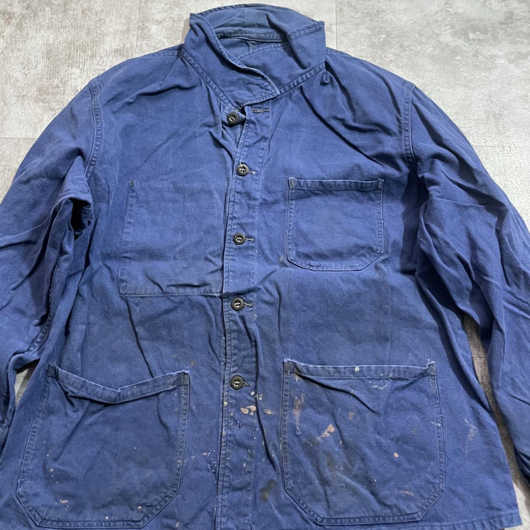 50-60s フランス軍 紙タグ コットンツイル フレンチワークジャケット | ib2