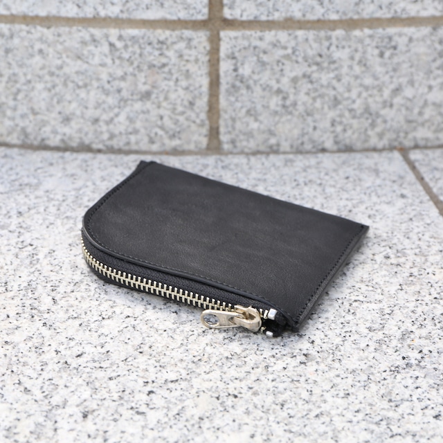 L字ジップレザーミニウォレット コインケース ブラック｜WKS LEATHER L ZIP MINI WALLET blk｜FB-105