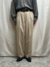 シルク　リネン　スラックス　トラウザーズパンツ　W36 L28　36R