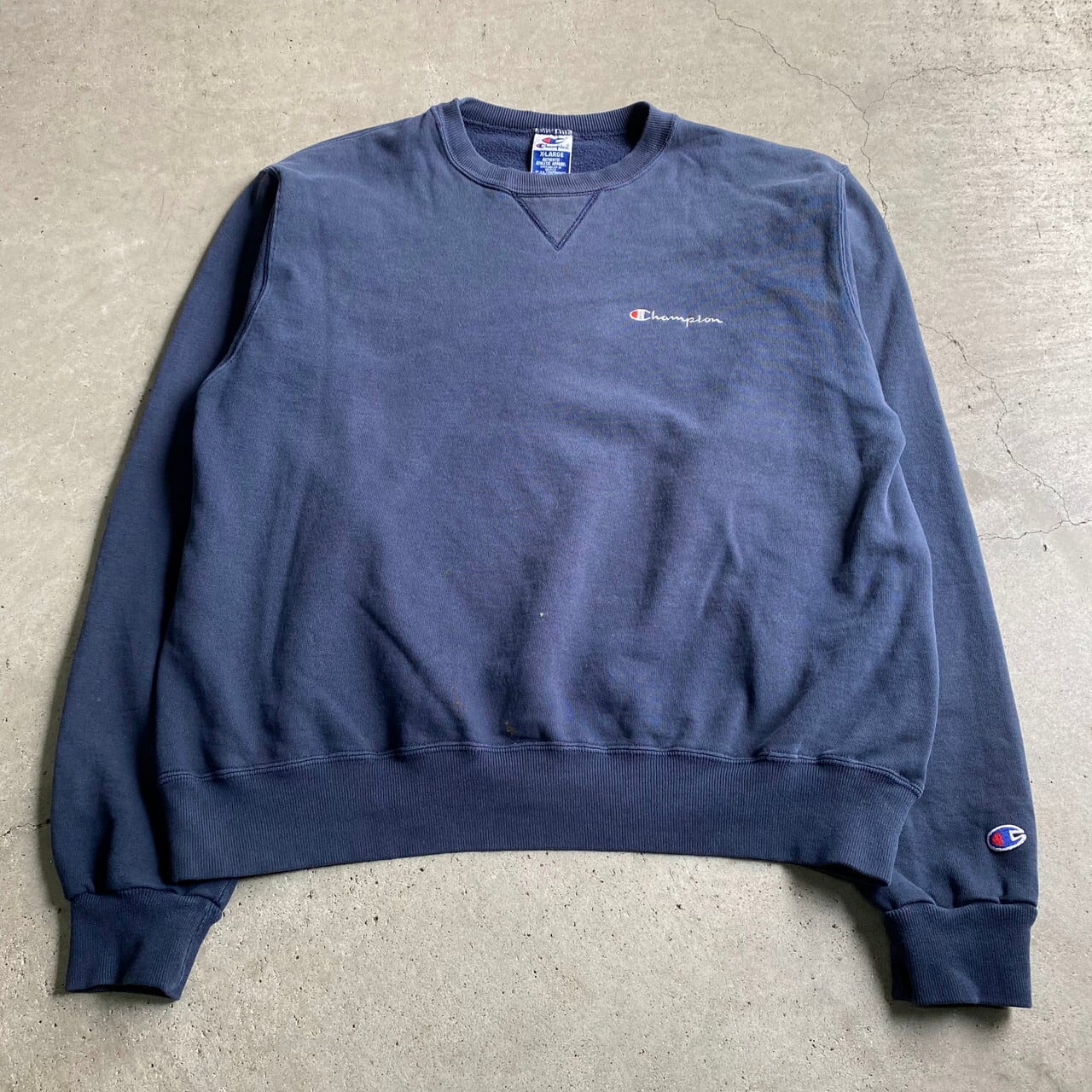 Champion Navy 前v スウェット ネイビー vintage usa