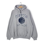 00s ラッセル メキシコ製 スウェットパーカー カレッジ 3段プリント グレー RUSSELL メンズXL 古着 CG0471