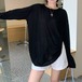 【2点セット】シアーロングスリーブTシャツ＋ショートパンツ ・77515