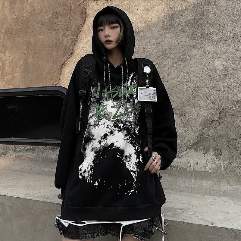 ダークルーズカジュアルセーター スプリングジャケット ベルベットフード 春物 ケッペル42357840295