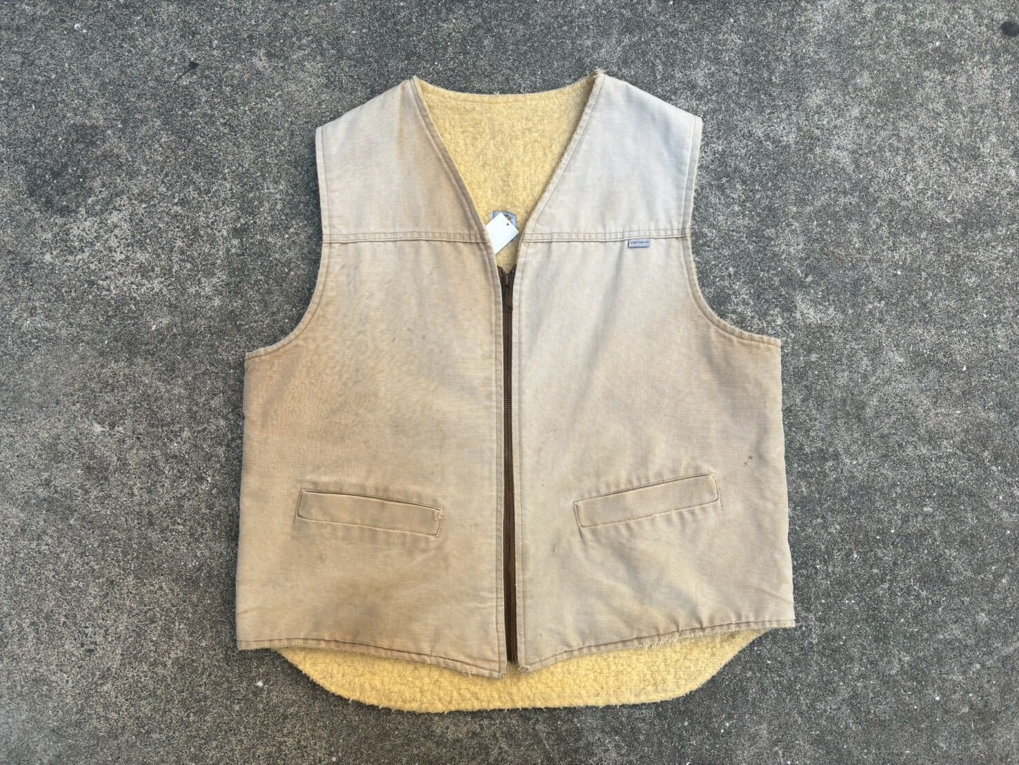 80s made in USA Carhartt duck boa vest/80年代 アメリカ製
