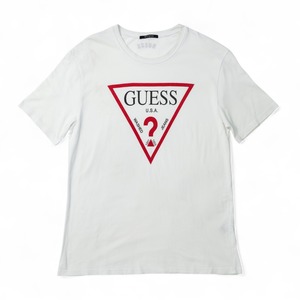 GUESS ゲス ジーンズ ロゴTシャツ ホワイト 古着 サイズL