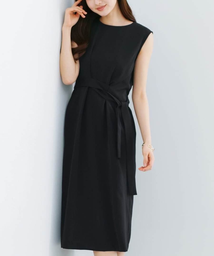 SALE 20％OFF】【 抜け感モード 】とろみツイル・アシメベルト