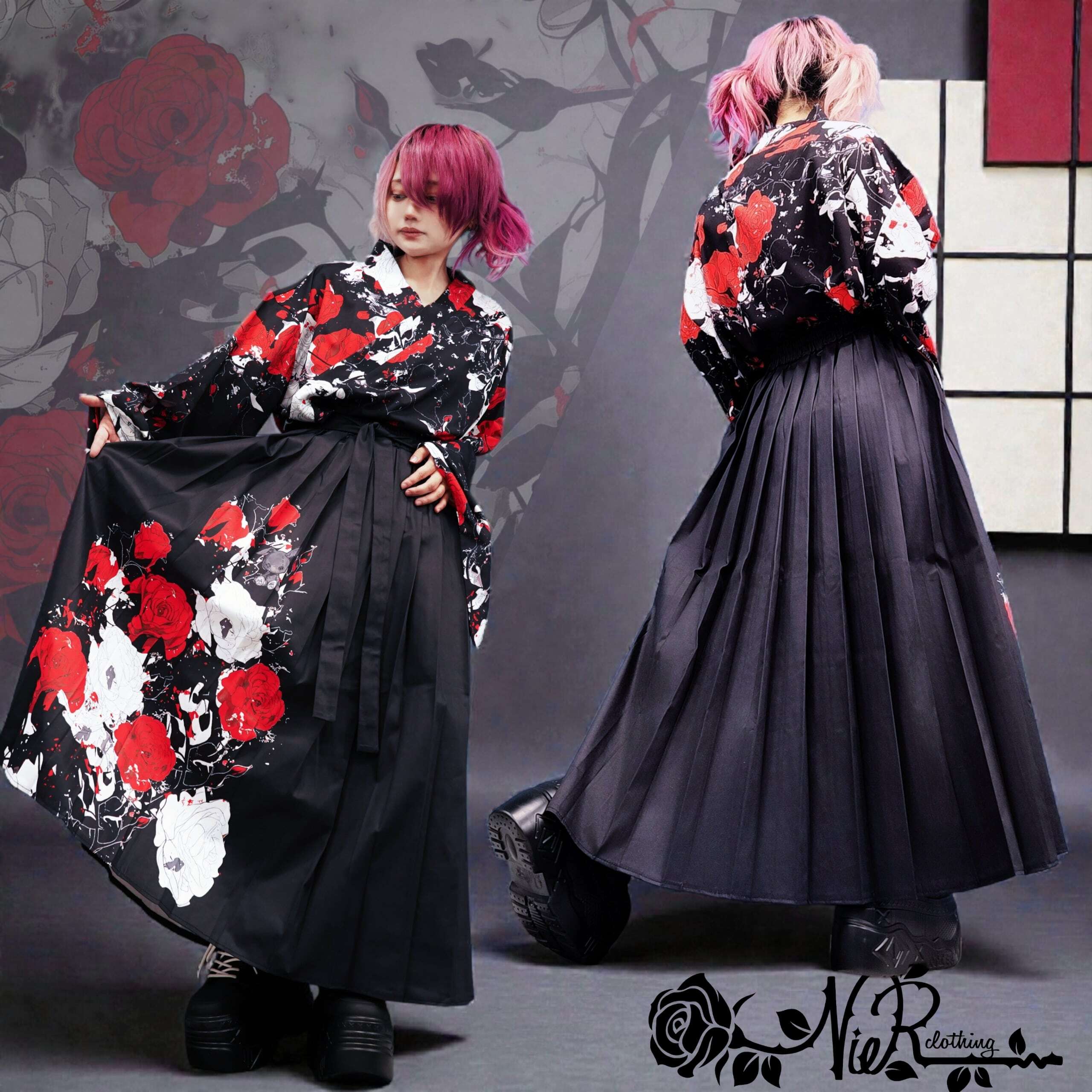 3000円OFF》UNISEX着物風コーデセット【ELEGANT ROSE】 | NIER CLOTHING