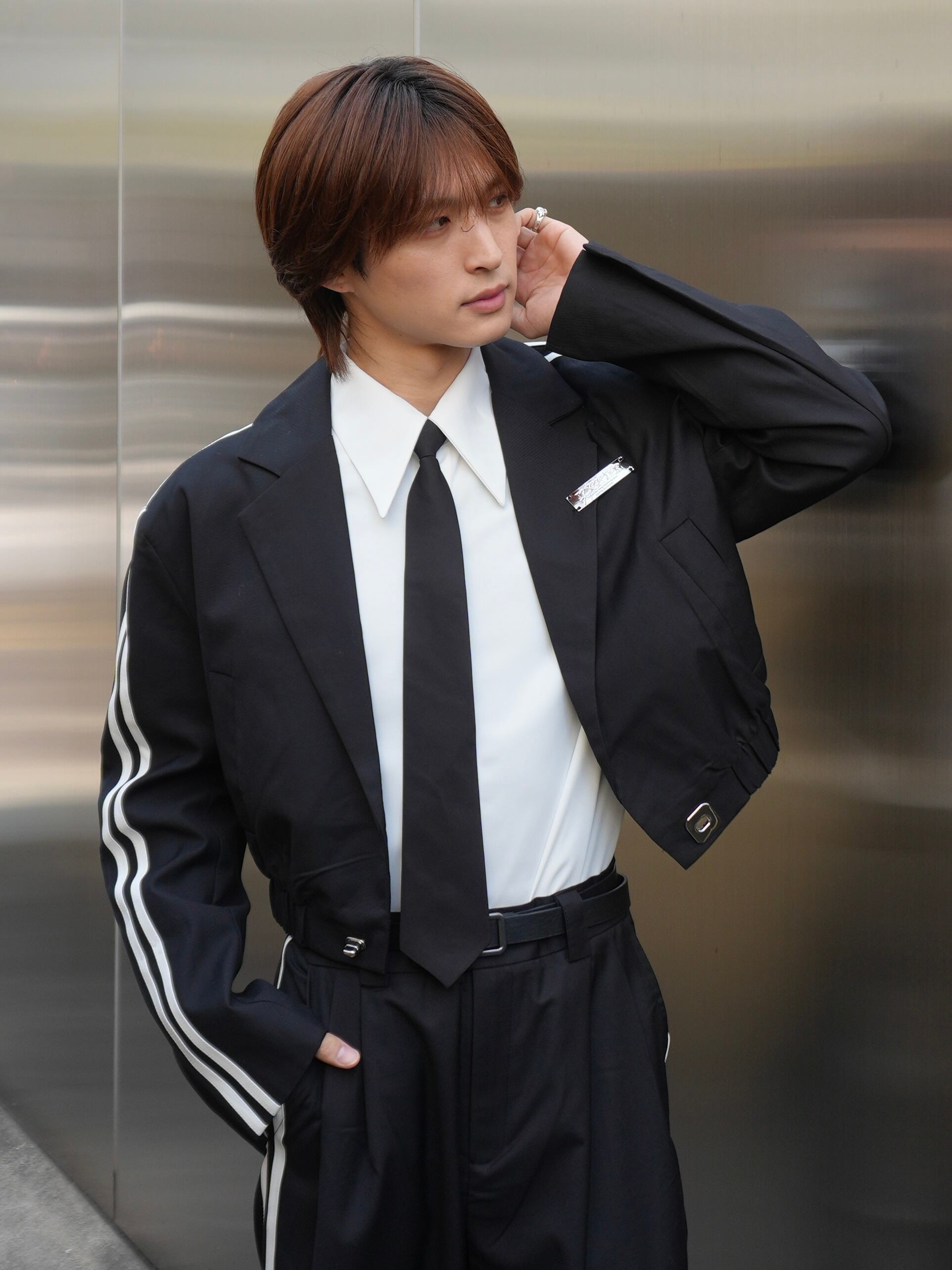 美*ア様 【ALUDE SELECT】line short jacket set ALUDE SELECT】line short jacket set up(2color) | 【ALUDE】韓国