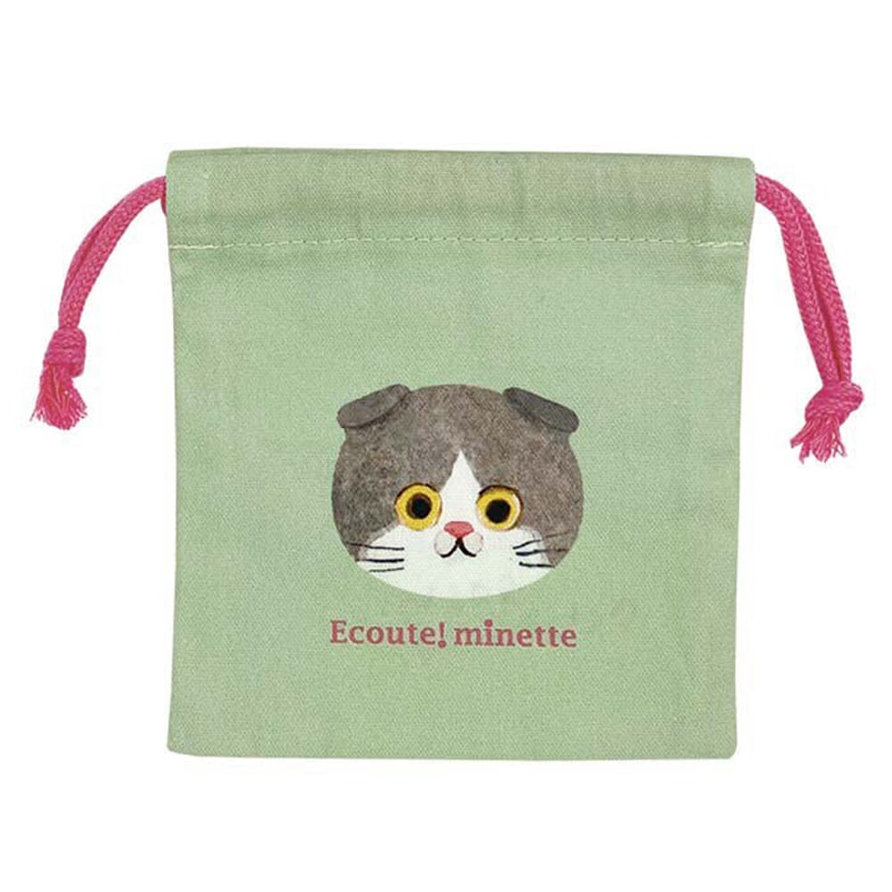 猫巾着袋(エクートミネット巾着)スコテッシュはちわれ