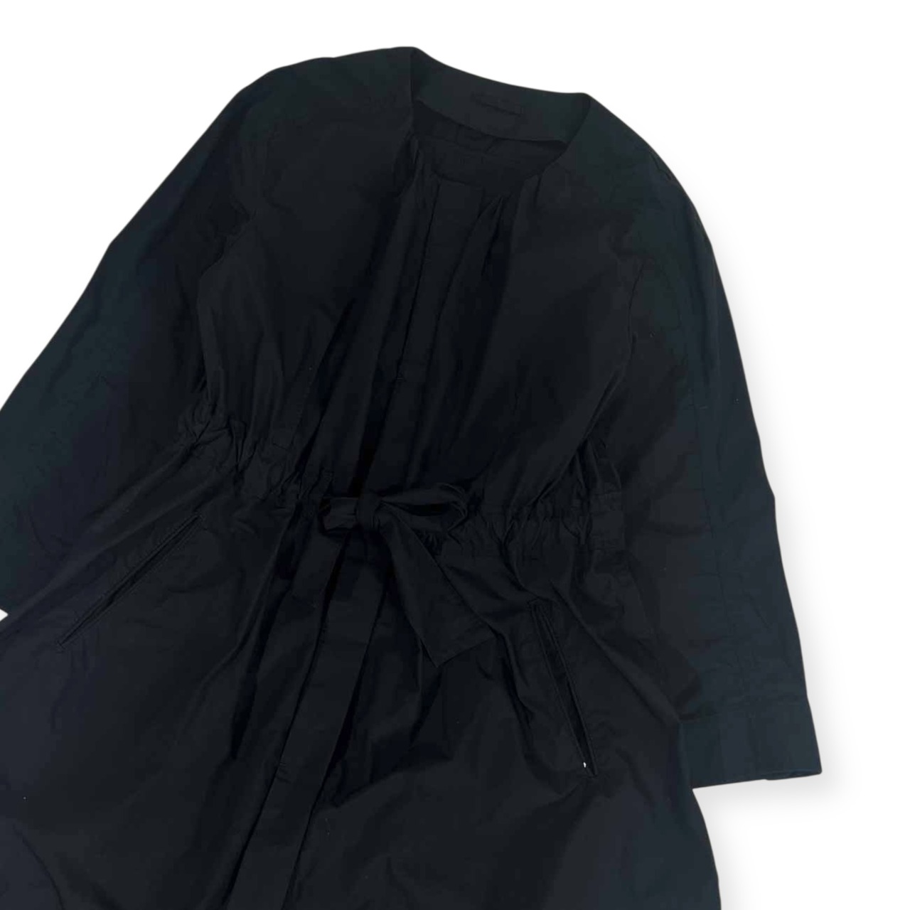 MACPHEE マカフィー ノーカラー スプリングコート 40/ネイビー レディース /トゥモローランド