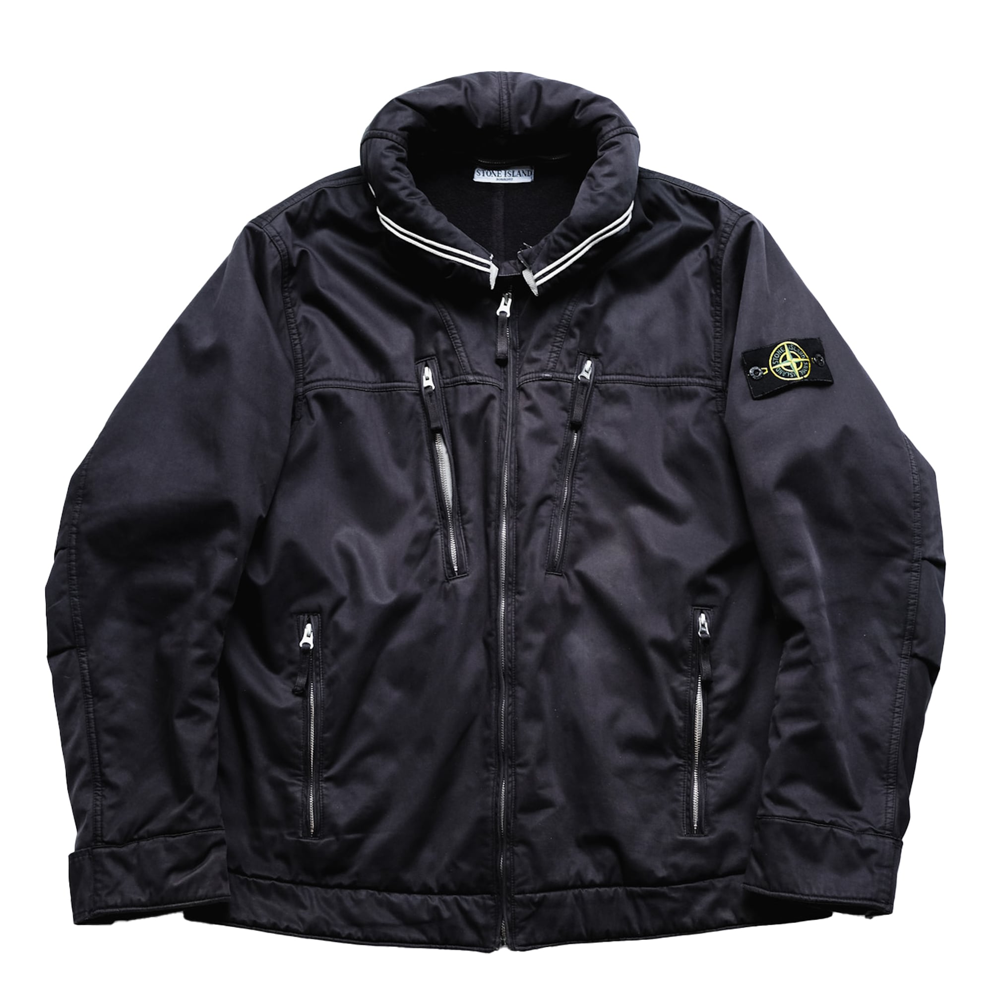 10AW] “STONE ISLAND” RASO GOMMATO Zip Up Front Hooded Jacket 