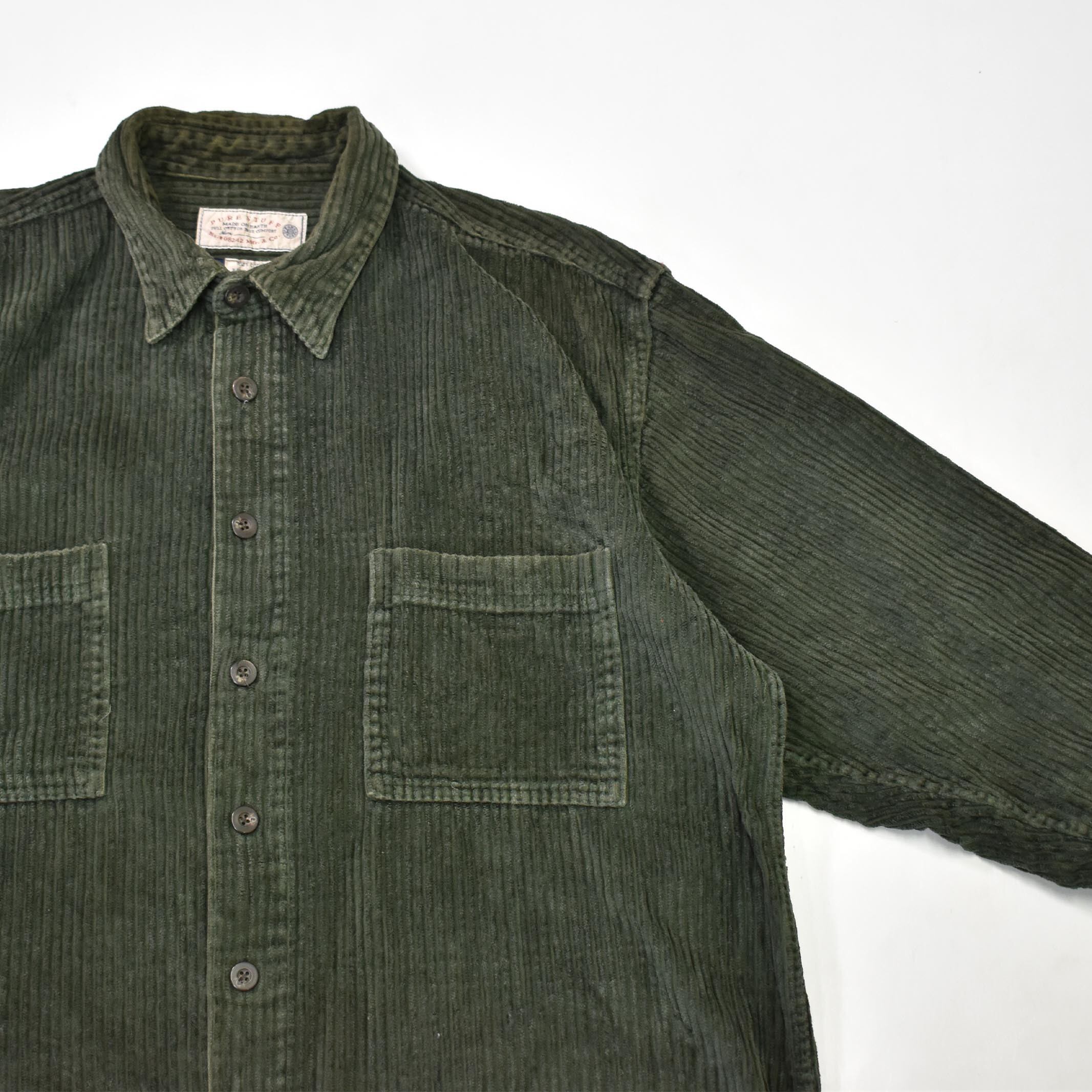 [L] 90's Pure Stuff Corduroy Shirt Green | mongos